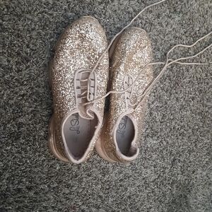 Glittery Gold Women's Sneakers